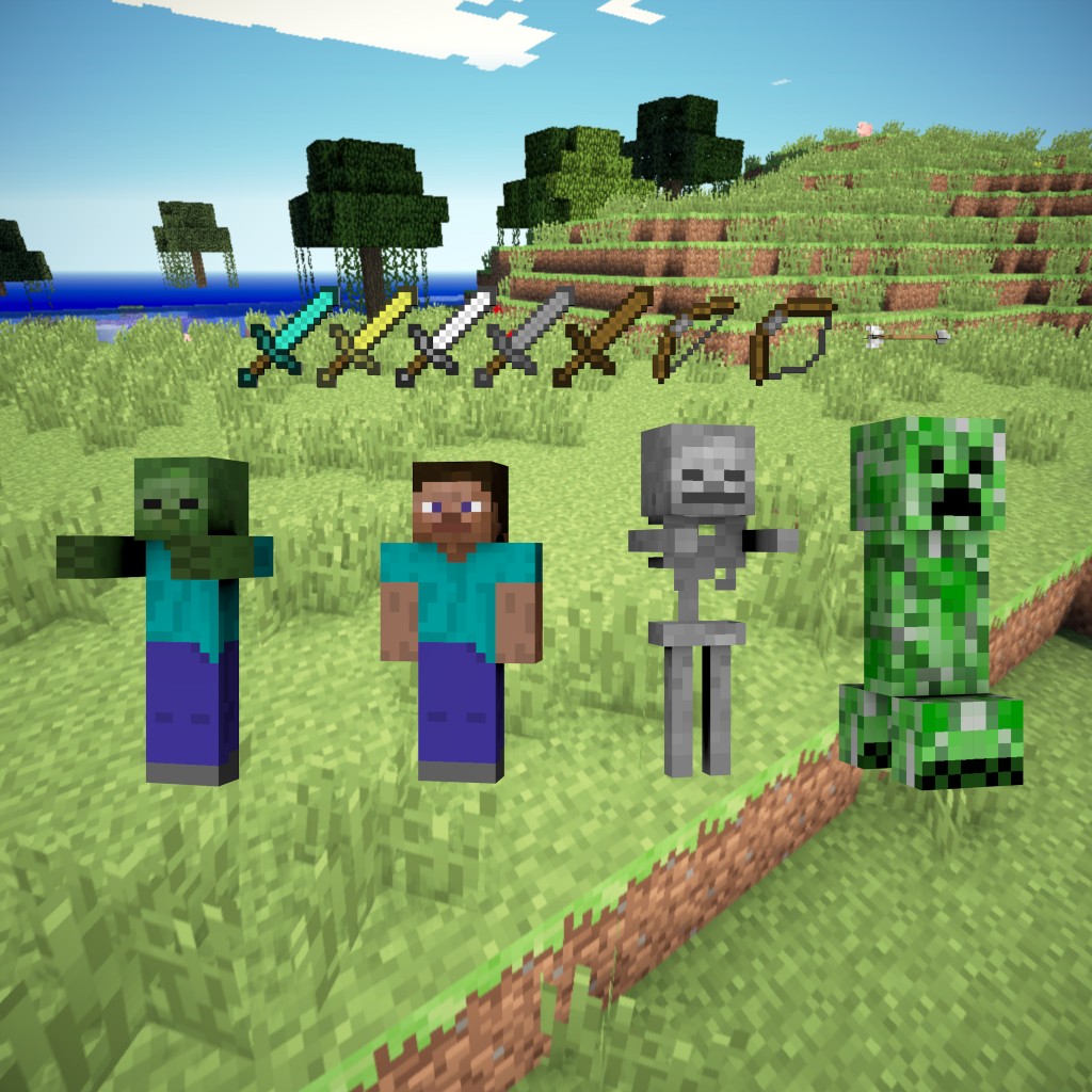Minecraft Mob (Rigged) & Weapon Collection  preview image 1